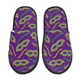 thumbnail image 1 of Fotbe Carnival Masks and Beads Pantuflas Peludas para Mujer con Estampado, Zapatillas de Peluche, Zapatos de Invierno para Casa, Uso Interior y Exterior-Large, 1 of 8
