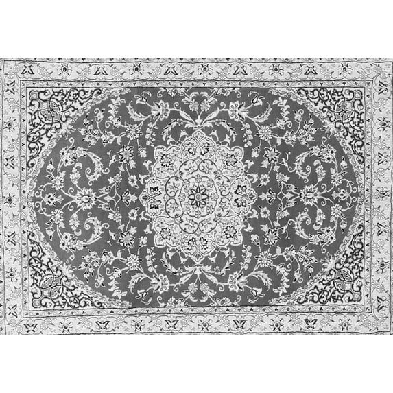 Ahgly Company Indoor Rectangle Medallion Gray Traditional Area Rugs, 7' x 9'
