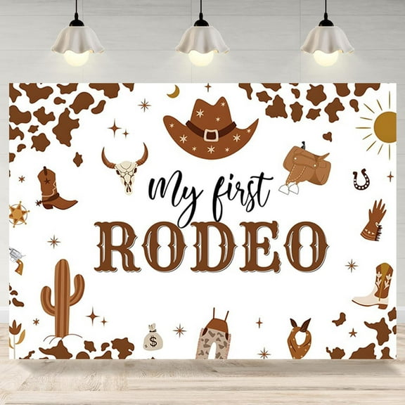 My First Rodeo Backdrop Western Cowboy 1st Birthday Photography Background Newborn Boys First Birthday Party Decorations Banner Cake Table Photo Booth Props