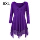 thumbnail image 1 of Vestido corto de empalme de encaje de talla grande para mujer Blusa de manga larga sexy Top informal de trabajo Eigraketly AP1427-23B, 1 of 7