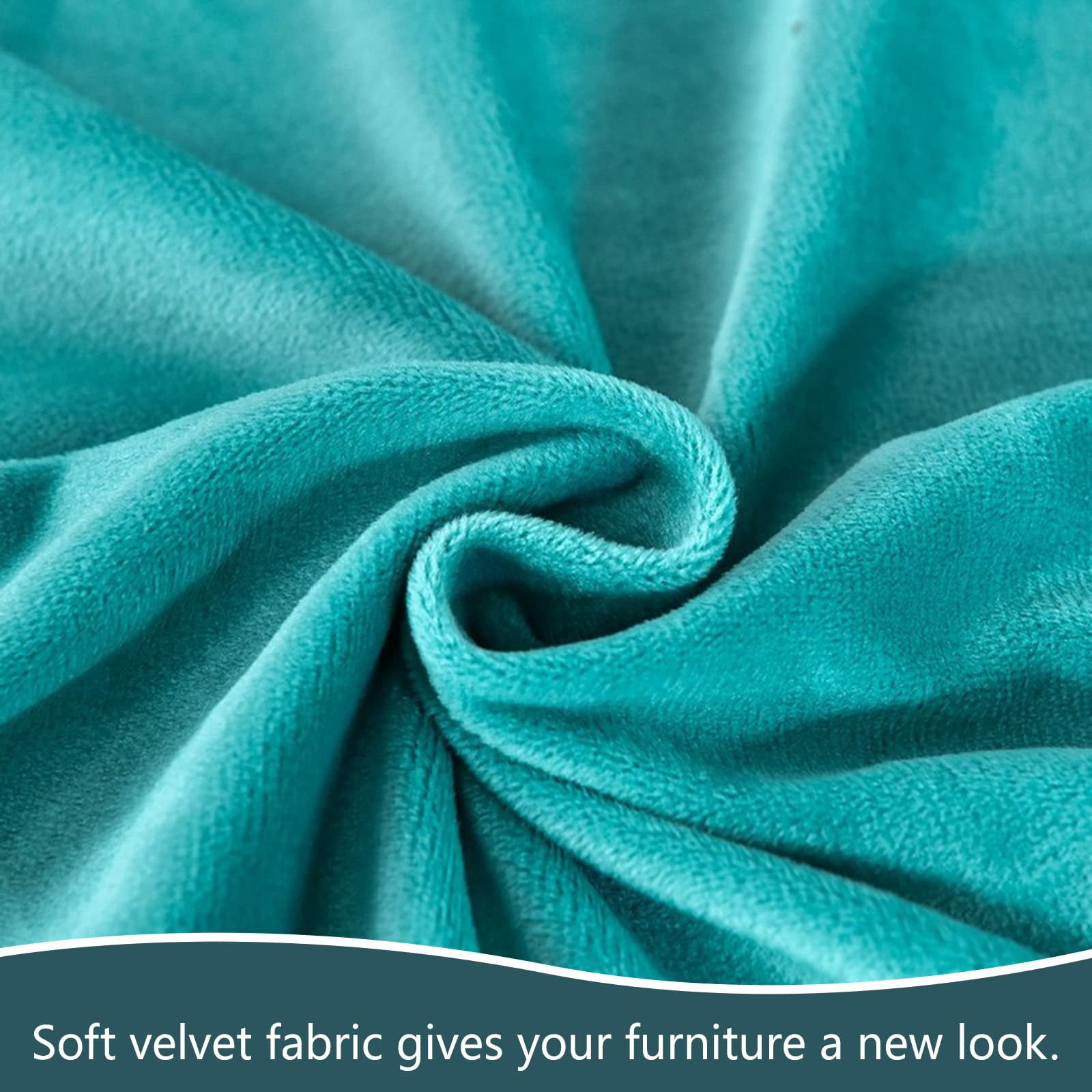 Stretch Sectional Couch Covers Velvet, L-Shaped Sofa Covers Velvet 2 Piece Soft Furniture Protector with Elastic Bottom for Dogs Cats -Light blue-4-seater + 4-Seater