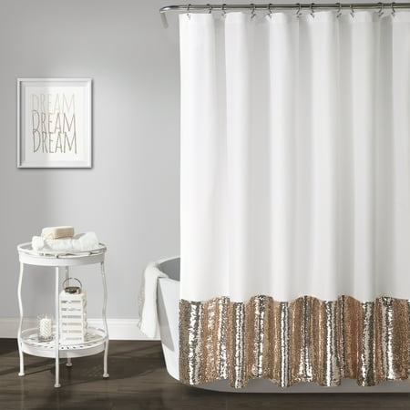 Mermaid Sequins Spa Shower Curtain Gold - Lush Décor