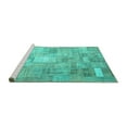 thumbnail image 2 of Ahgly Company Machine Washable Indoor Round Patchwork Turquoise Blue Transitional Area Rugs, 7' Round, 2 of 4