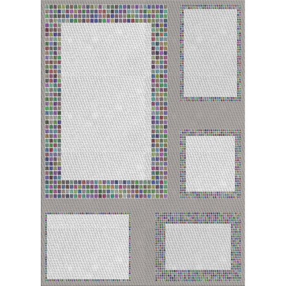 Ahgly Company Machine Washable Indoor Rectangle Transitional Platinum Gray Area Rugs, 4' x 6'