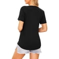 thumbnail image 5 of Oudiya Women Maternity Tops Short Sleeve Nursing Shirts 3 Pack Double Layer Breastfeeding Blouse Pregnancy Clothes S-XXL, 5 of 7
