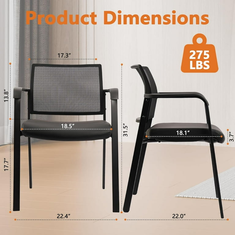 SOPTY Stackable Office Chair, Mesh Back Guest Chairs with