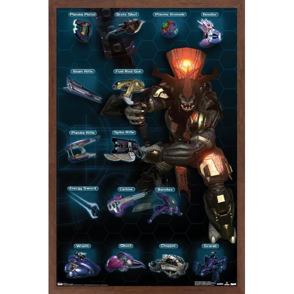 Halo 3 - Chart - Covenant Wall Poster, 14.725" x 22.375" Framed