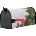 thumbnail image 2 of Spring Mailbox Cover Magnetic Mailbox Wraps, Spring Green Pine Trees White Wood Texture Mailbox Covers Large Size 21x25.5 Inch Mail Wrap Post Letter Box Decoration for Outdoor Gardern Yard, 2 of 6