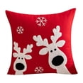 thumbnail image 1 of Funda de almohada navideña, funda de cojín cuadrada con cremallera, funda de cojín de una sola cara Cabeza de alce, 1 of 9