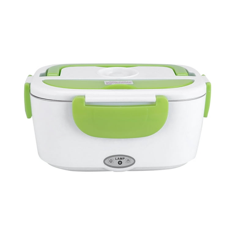 Electric Lunch Box, Heat Preservation and Heating Lunch Box, Self-Heating  Car Portable Lunch Box, Plug-In Rechargeable Lunch Box,Tableware,Green 