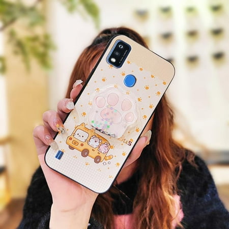 Lulumi-Phone Case For ZTE Blade A51/51S/A7P, Back Cover TPU phone lens protection phone protector mobile case Soft Case cell phone case Kickstand Cartoon Skin feel silicone quicksand Cute