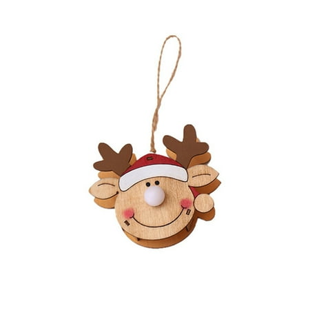 

Lightweight Mini Size Cute Wooden Luminous Doll Pendant Christmas Tree Decorative Supplies Wooden Elk With Light