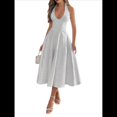 thumbnail image 3 of Vestido de Fiesta para Mujer, de Satén Bordado, con Corsé en Forma de A y Corte en A para Cóctel. L, 3 of 7