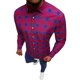 thumbnail image 3 of Camisas De Vestir Para Hombre Manga Corta Hombres manga larga Otoño Invierno Casual Plaid impreso camisas Top blusa camisas (Red, S), 3 of 7