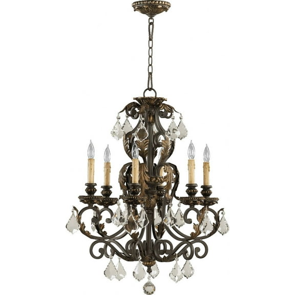 6157-6-44-Quorum Lighting-Rio Salado - Six Light Chandelier     -Traditional Installation