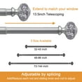 thumbnail image 5 of Unconsil 1" Decorative Silver Adjustable Curtain Rod, 48"-86", 5 of 6