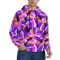 thumbnail image 2 of Picia Tropics Leaf Pattern Casual Men's Hoodie - Lightweight Hooded Sweatshirt with Kangaroo Pocket, Comfortable Pullover for Everyday, Travel-Medium, 2 of 7