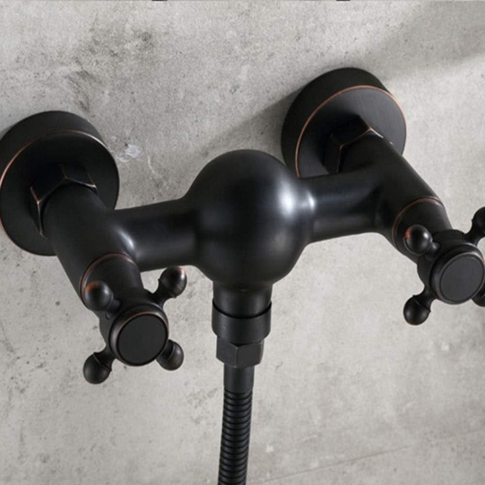 Matte Black Bath Tub Faucet Brass Bathtub Faucets with Hand Shower Double Handle Mixer Taps Wall Mounted for Bathroom,A