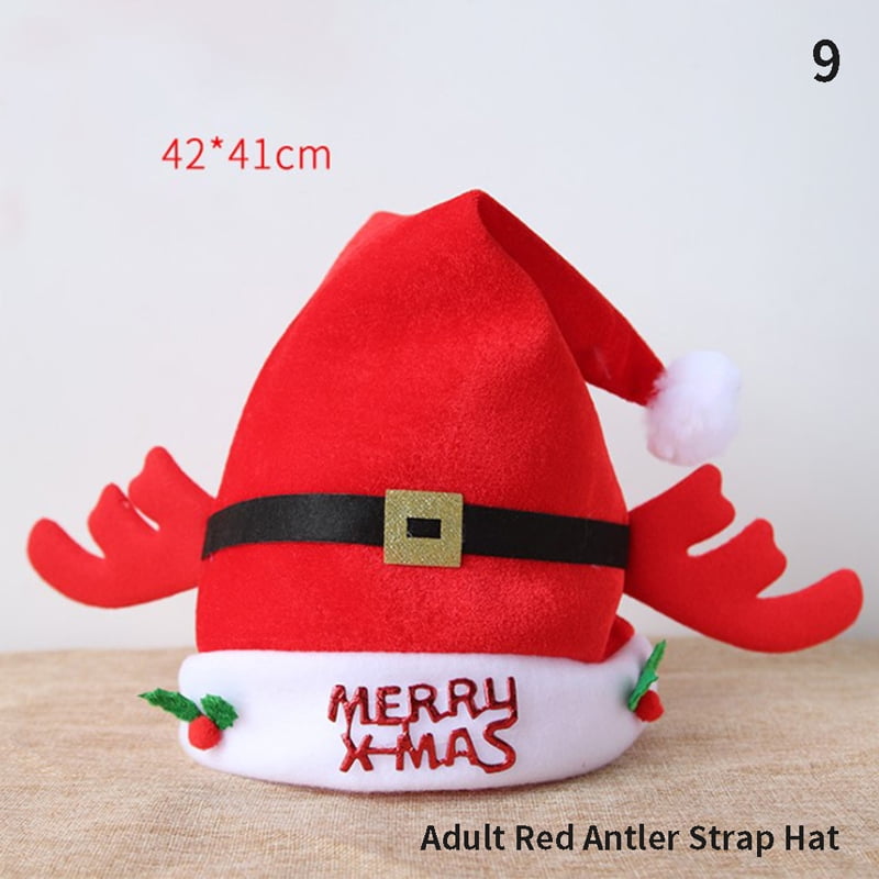 Red Sequin Santa Hat With Faux Fur Trim Border and Puffy Ball 