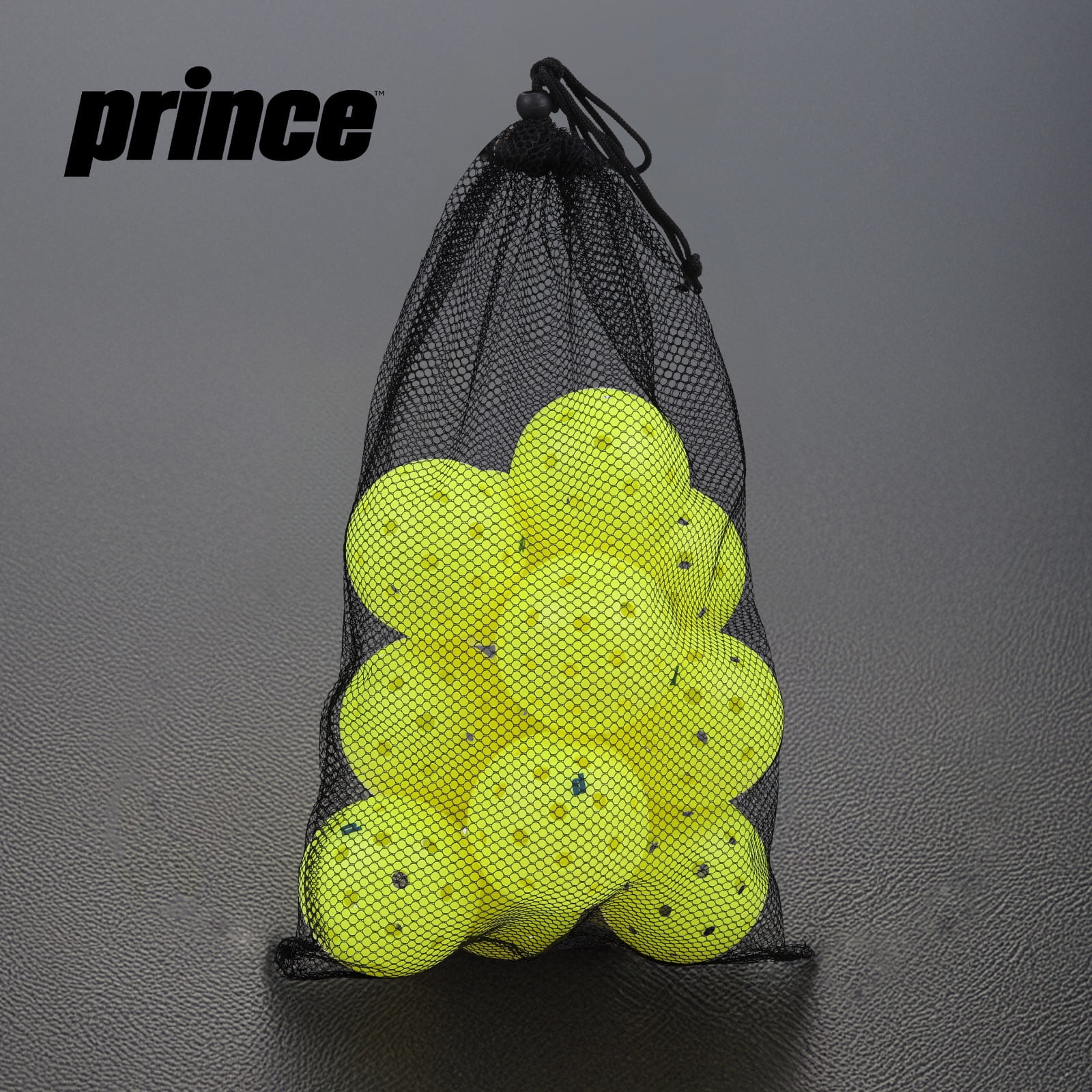 Prince Outdoor Pickleball Balls – 12 Pack with Mesh Bag, USA Pickleball Approved, 40-Hole Precision Design, High-Visibility Neon Yellow