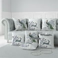 thumbnail image 4 of Floral Fauna Indoor Outdoor Premium Broadcloth Fabric Pillow in White 16x16, 4 of 6