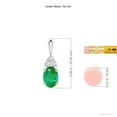 thumbnail image 3 of ANGARA Natural Oval Emerald Solitaire Pendant with Trio Diamond in 925 Sterling Silver for Women (Size-7x5mm) | May Birthstone, Anniversary, Jewelry Gift for Women | Natural Emerald Necklace, 3 of 7