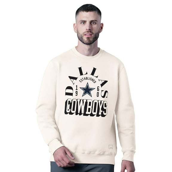 Men's MSX by Michael Strahan White Dallas Cowboys Whiteout Tri-Blend Sweatshirt