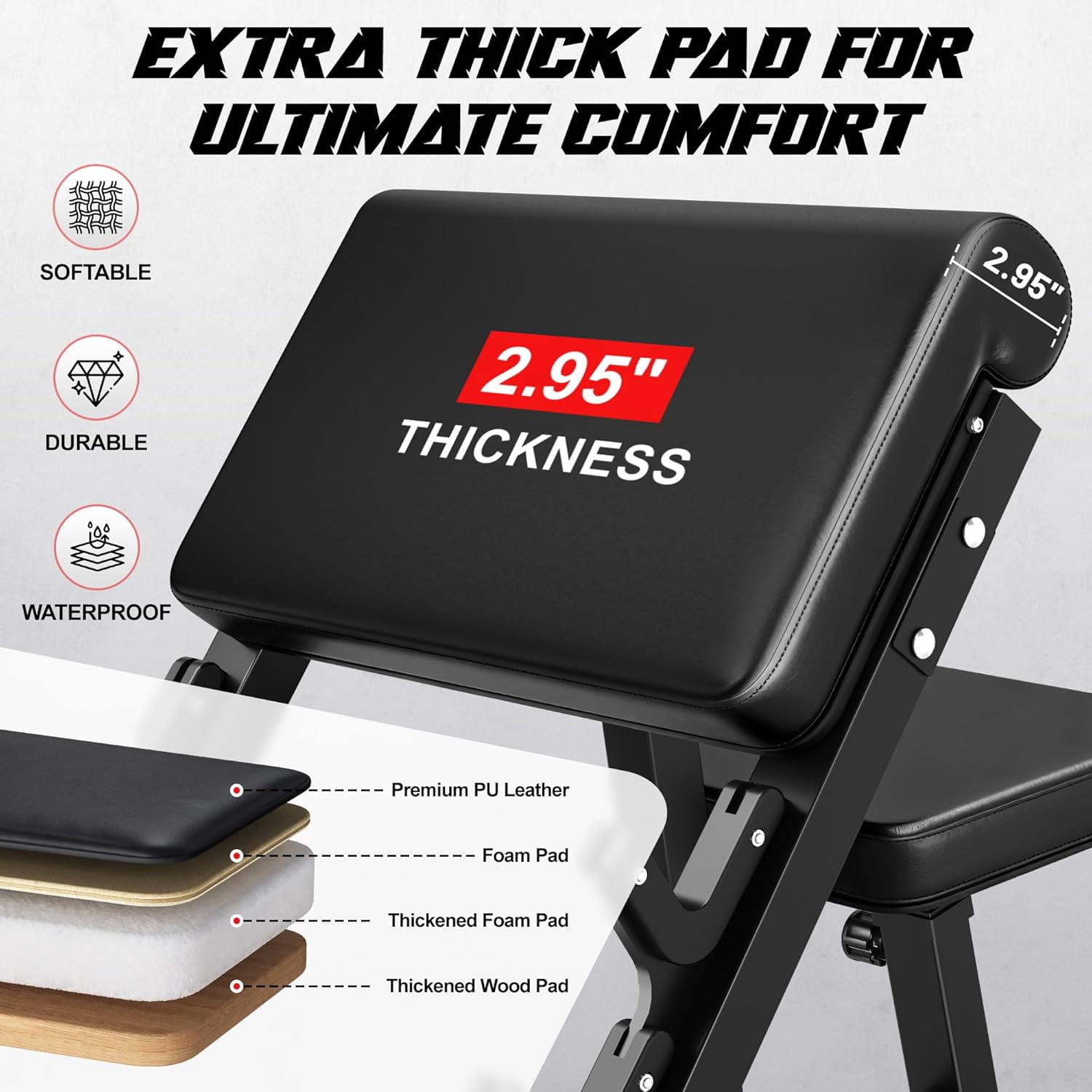Preacher Curl Bench,Seated Arm Isolated Barbell Dumbbell Bicep Station for Arm Workout,Adjustable Bicep Curl Machine with 2 Bar Holders for Home Gym