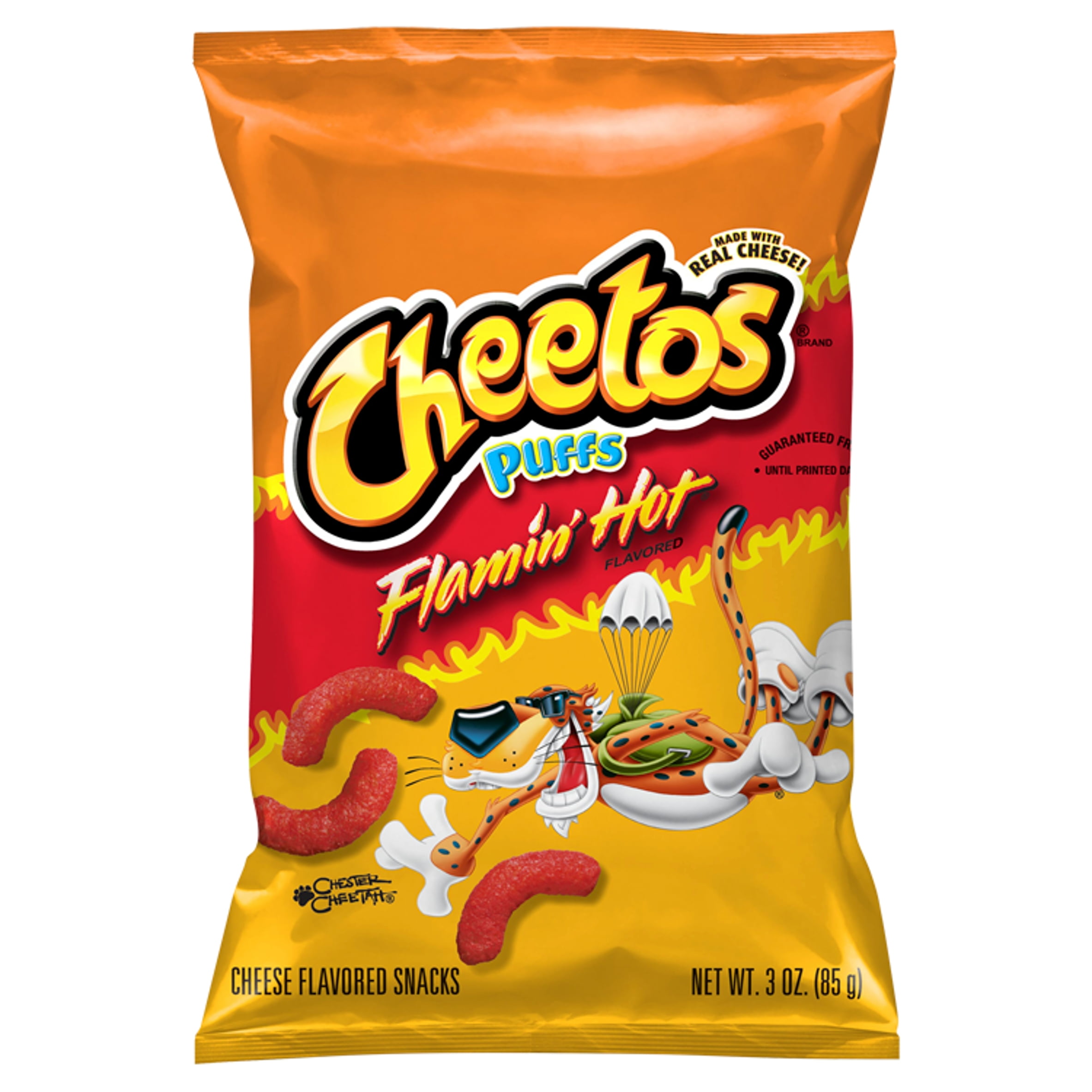 Frito-Lay Cheetos Crunchy Hot, Flamin' Hot Cheese Puffs, Pack of 32, 2.75  oz, Gluten Free at