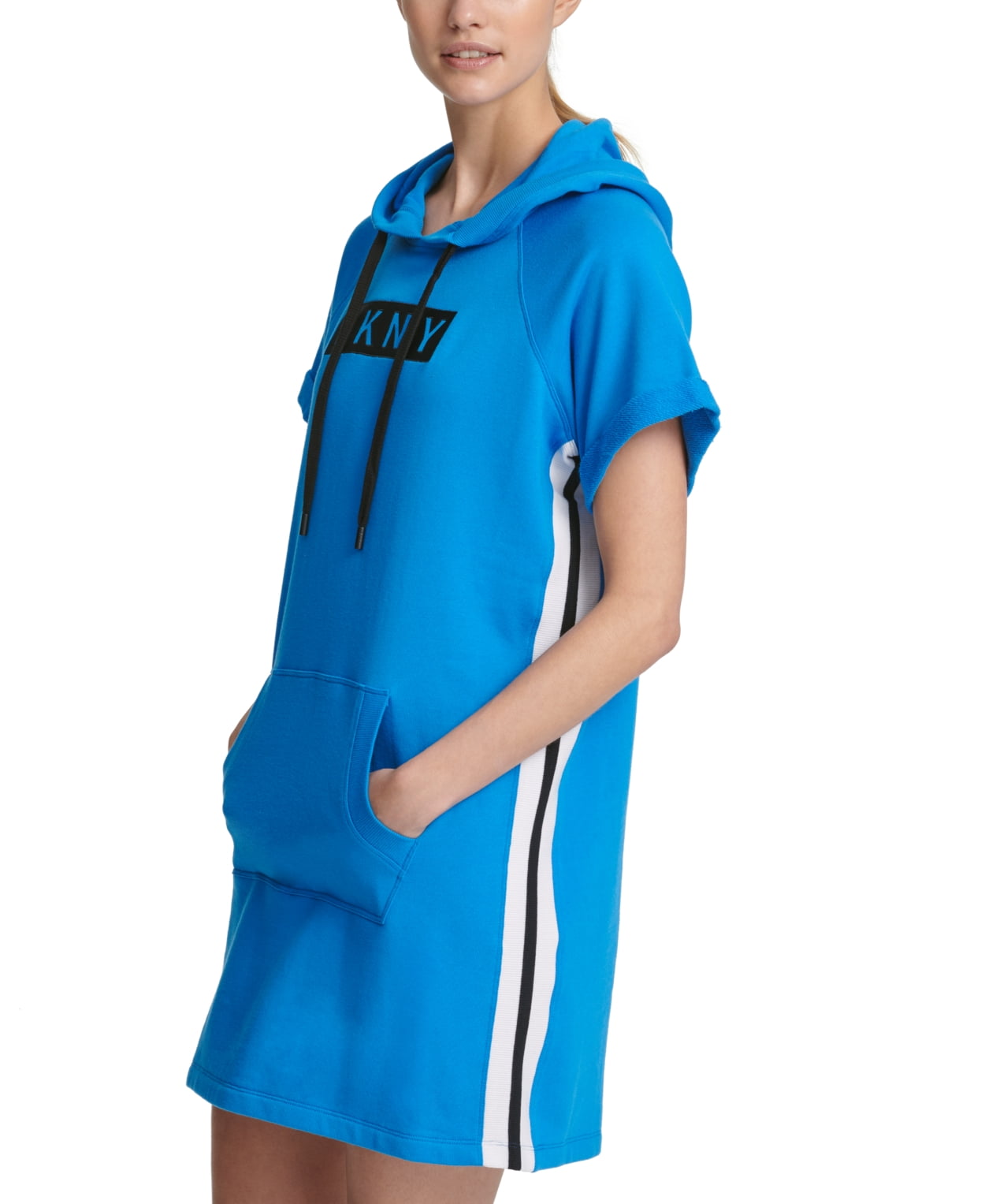 dkny sport logo hoodie dress