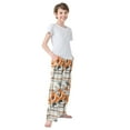 thumbnail image 4 of FORMRS Kids Pajama Pants with Pockets Size 6-8Y Boys Lounge Sleep Bottoms, Plaid Floral, 4 of 8