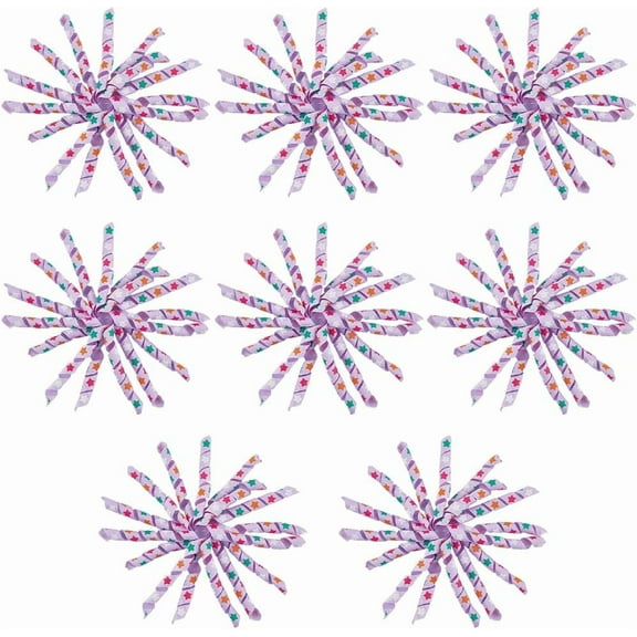 8Pcs Curly Ribbon Gift Wrap Bows Bulk Cloth Self Adhesive Present Holiday Gift Wrapping Twist Tie Bows