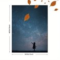 thumbnail image 3 of Silhouette Girl Reaching for Starry Sky Canvas Wall Art, Celestial Print for Living Room Bedroom Office Coffee Shop Hallway Decor, 3 of 8