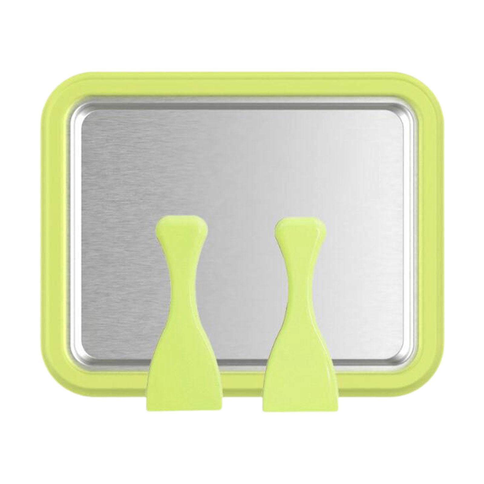 Fiocias Ice Cream Plate Maker Fried Ice Tray Interactive DIY Portable Instant Gelato Pan Green