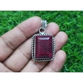 thumbnail image 4 of Fabulous Madagascar Red Ruby Faceted Gemstone Handmade 925 Sterling Silver Pendant 25 mm, 4 of 4