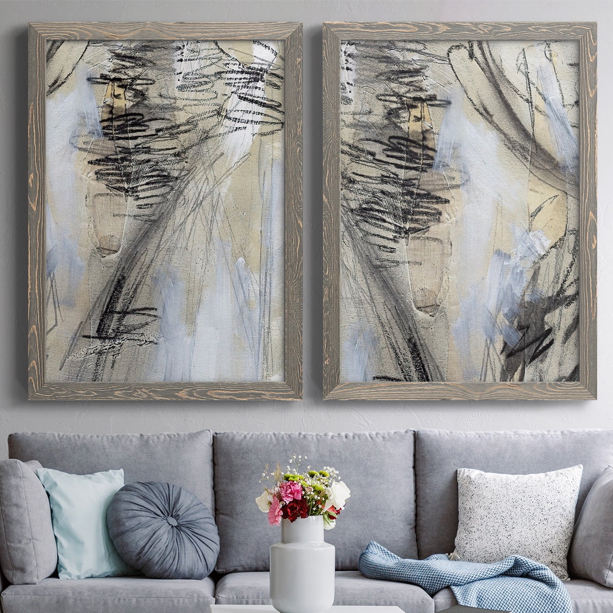 Masked Notes V - Premium Framed Canvas 2 Piece Set - Ready to Hang