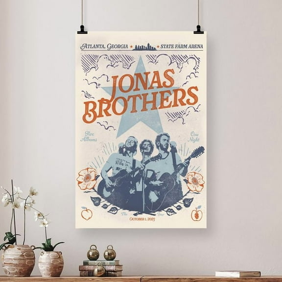 Music Poster Jonas Brother Tour Poster 2025 Retro Style - Size 24''x36'' - Kiloa