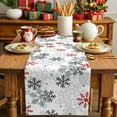 thumbnail image 4 of Burlap Table Runner 70 Inches Long,Christmas Snowflakes White Red Winter Falling Snow Seamless Non-Slip Kitchen Table Runners for Dining Room Everyday Use Party Table Decorations, 4 of 9