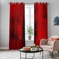thumbnail image 5 of Red Kitchen Curtains 96 Inch Length, Retro Oil Painting Modern Abstract Art Aesthetics Grommet Top Bedroom Living Room Curtains, Light Filtering Cafe Curtain Drapes 2 Panels Set 104''x96'', 5 of 9