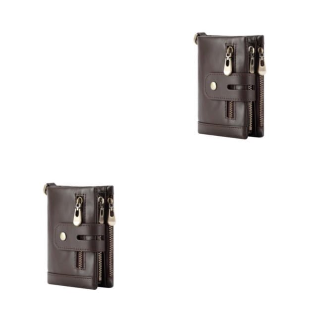 Sonducket Cartera para hombre, monedero, cerrojo, bolsillo corto para tarjetas, pequeño, Mini Portomonee de moda, diseño de doble cremallera, Type1 NO1