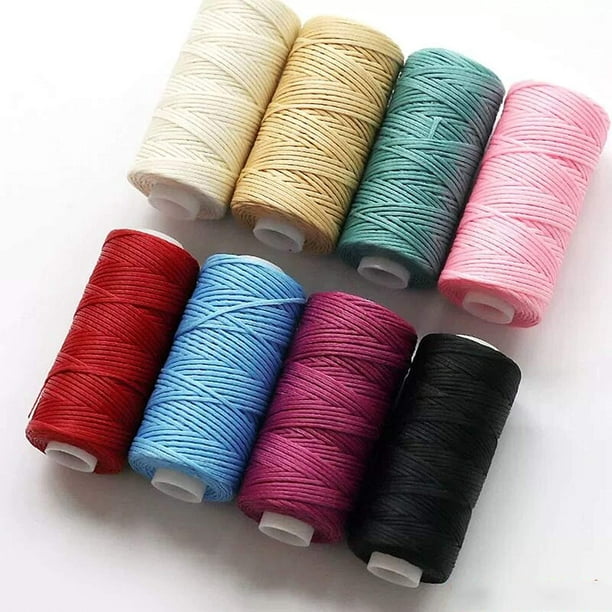 264 Yards 150D Leather Sewing Waxed Thread Cord for Leather Craft DIY 1mm  Diameter 8 Colors Sewing Thread Cord Each of 33 Yards (Color B)