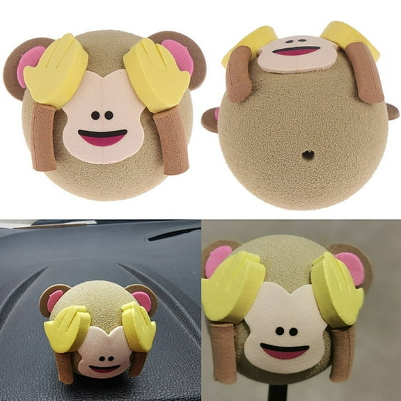 1Pc Cute monkey car suv antenna pen topper aerial EVA ball decor toy gift