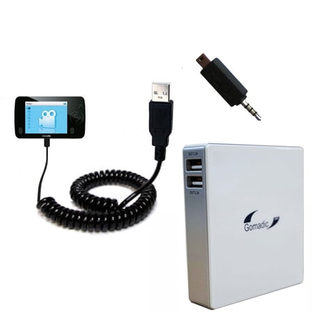 Gomadic High Capacity Rechargeable External Battery Pack suitable for the Philips GoGear SA3125/37 - Portable Charger with TipExchange Technology