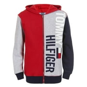 Tommy Hilfiger Little Boys Lawrence Colorblocked Full-Zip Fleece Logo Hoodie Black Size 5