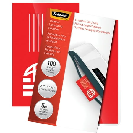 Fellowes Glossy Pouches - Business Card, 5 mil, 100 pack