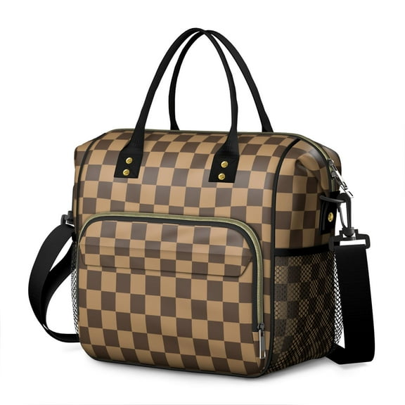 Women/men Insulated Lunch Bag Leakproof Lunch Box with Shoulder Strap, All-Over Floral Print Reusable Cooler Bag for Work School travel, Large Capacity