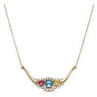 Keepsake Personalized Family Jewelry Sky 3 Genuine Birthstone Pendant Necklace in 10k Yellow Gold