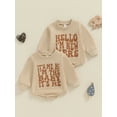 thumbnail image 2 of Newborn Baby Boys Girls Coming Home Outfits I'm New Here Sweatshirt Romper Long Sleeve Bubble Bodysuit Infant Cute Fall Clothes, 2 of 7