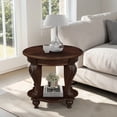 thumbnail image 2 of Hassch Round Side Table, 2-Tier End Table, 22" Small Accent Table for Living Room, Bedroom, Easy Assembly, Cherry, 2 of 6