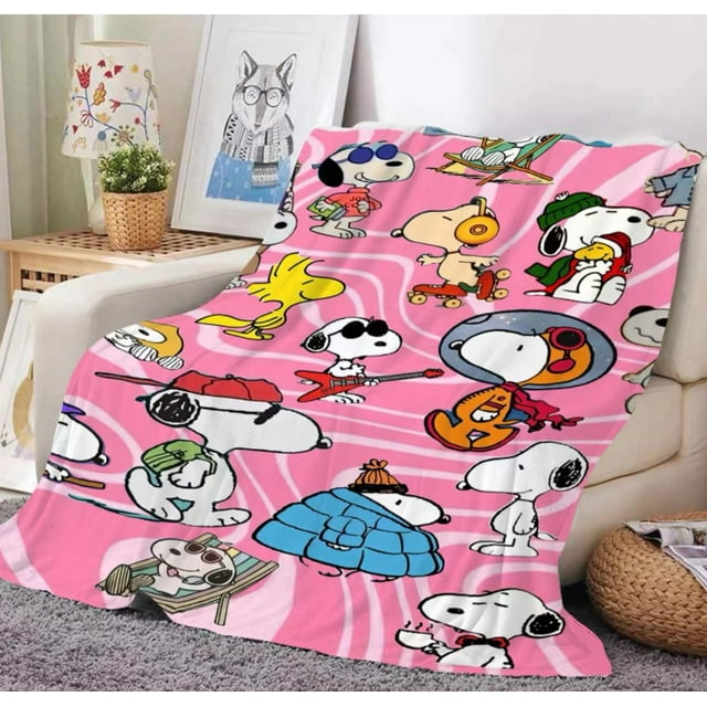 Cute Cartoon Snoopy Flannel Blanket Lunch Break Sofa Decoration Blanket